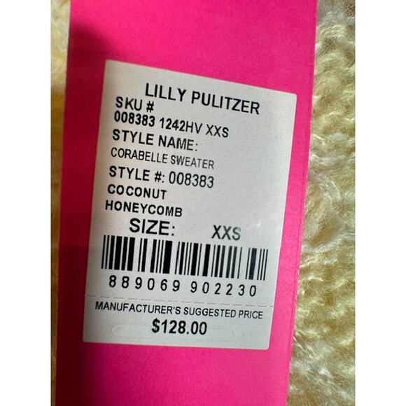 Lilly Pulitzer New Corabelle Knit Sweater Coconut Honeycomb Size XX-Small - Picture 11 of 14
